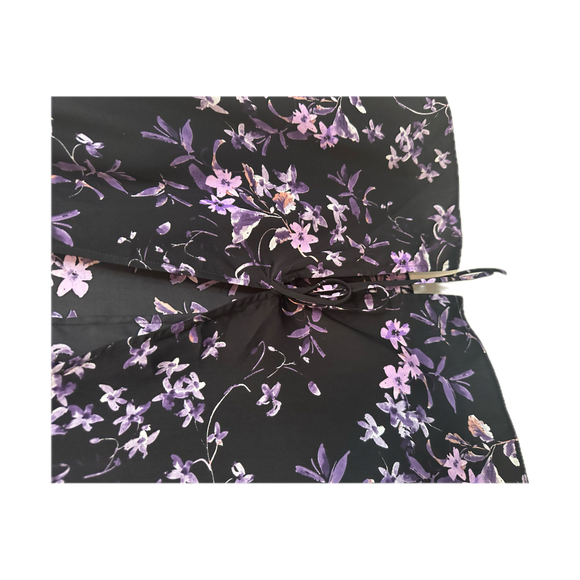 Express Black Floral Print Long Sleeve Wrap - Size M - Picture 4 of 7